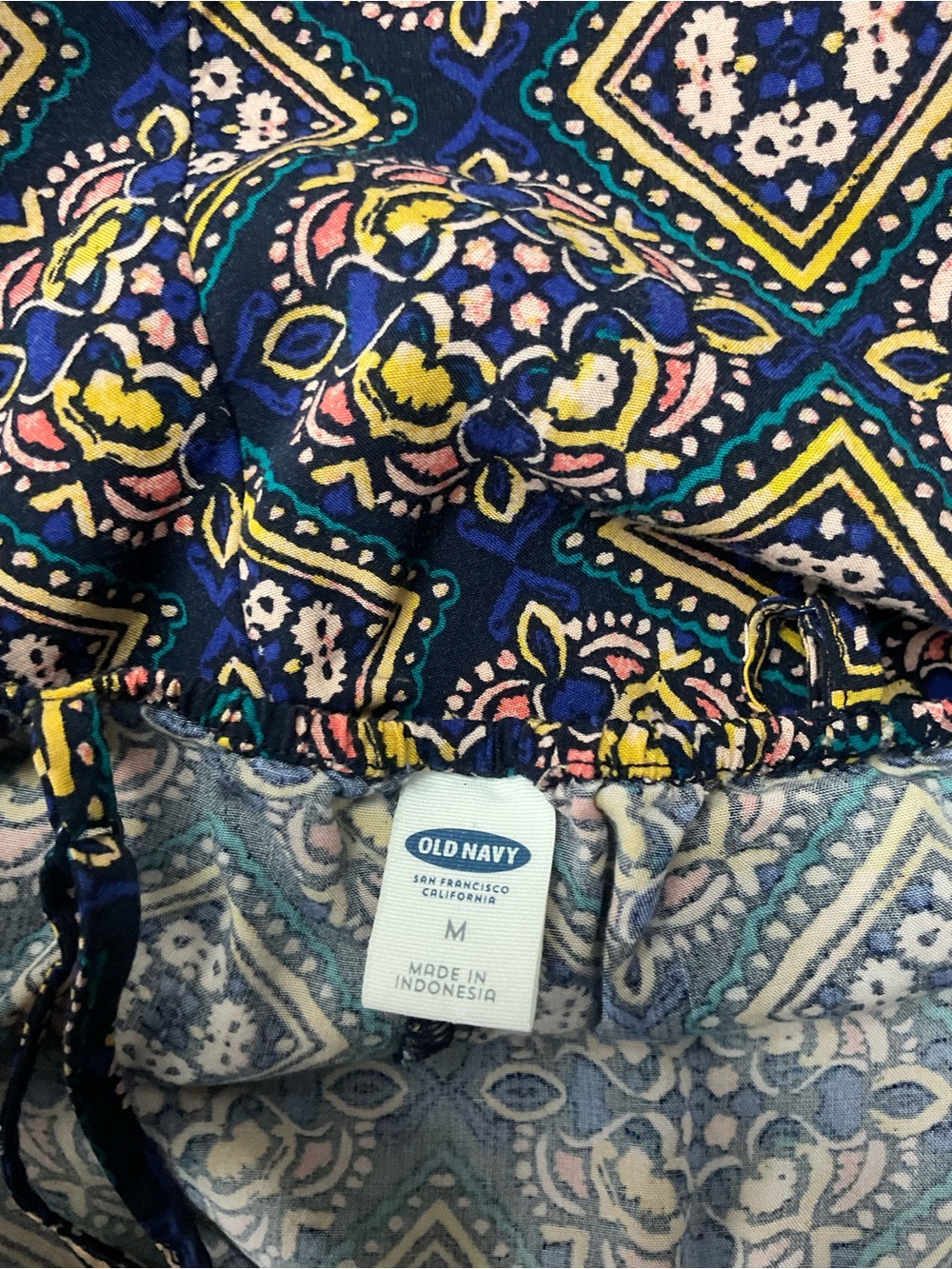 Old Navy Navy & Beige Printed Maxi Slip Dress - Picture 4 of 4